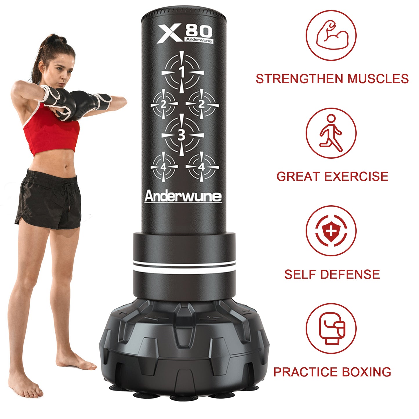 Freestanding Punching Bags for Adults -Training MMA Muay Thai Fitness